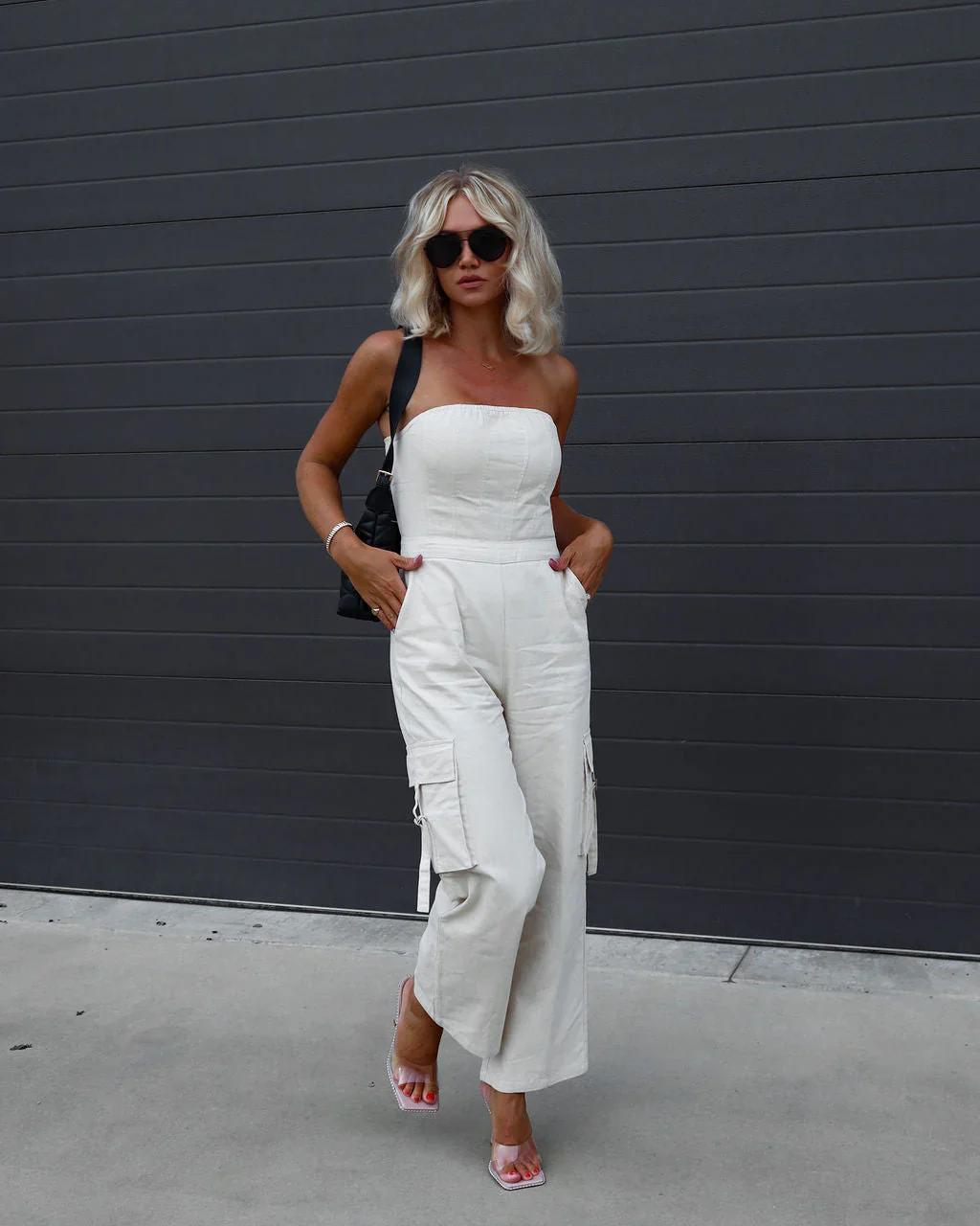 Marquette Strapless Cargo Jumpsuit