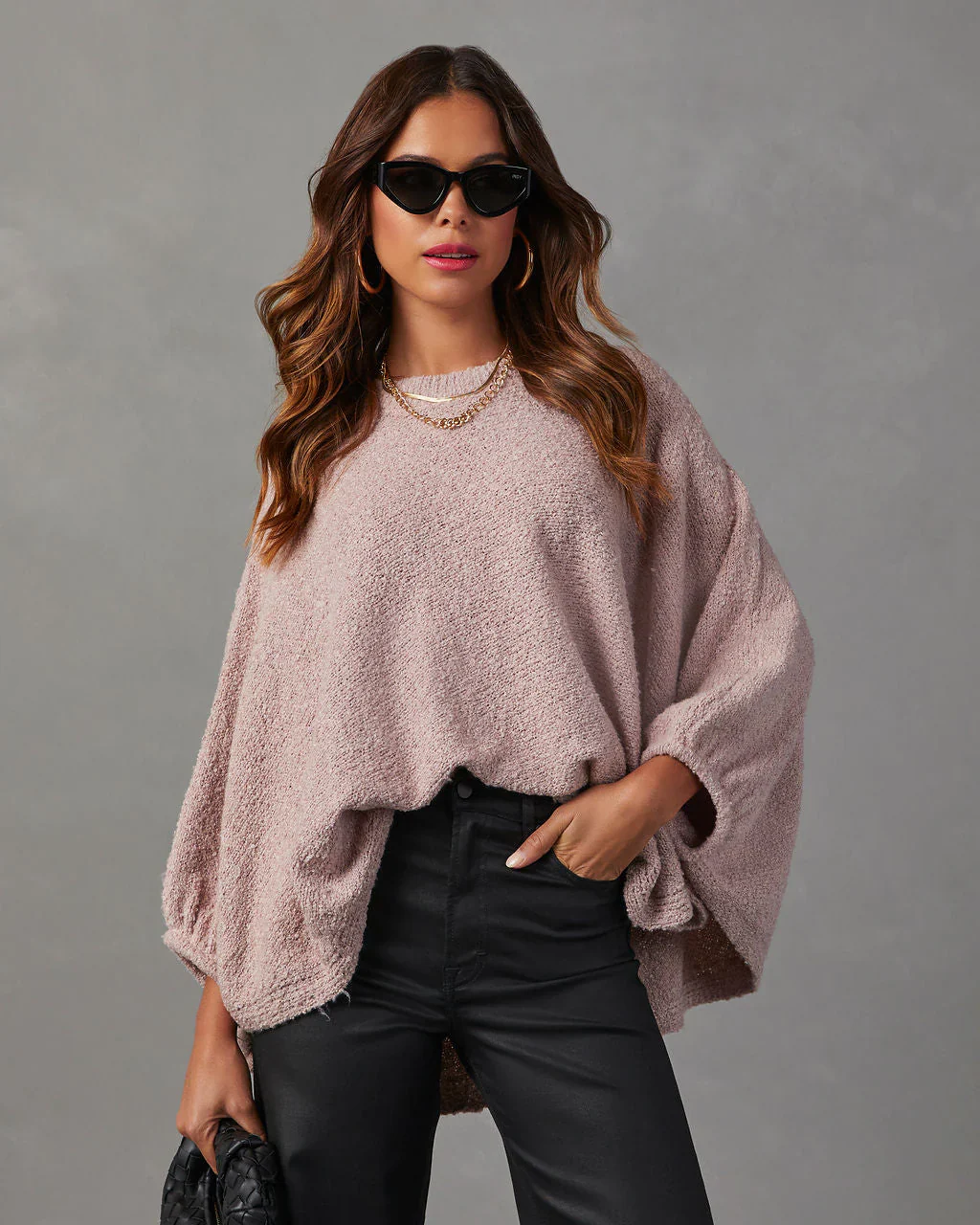 Helene Textured Poncho Sweater