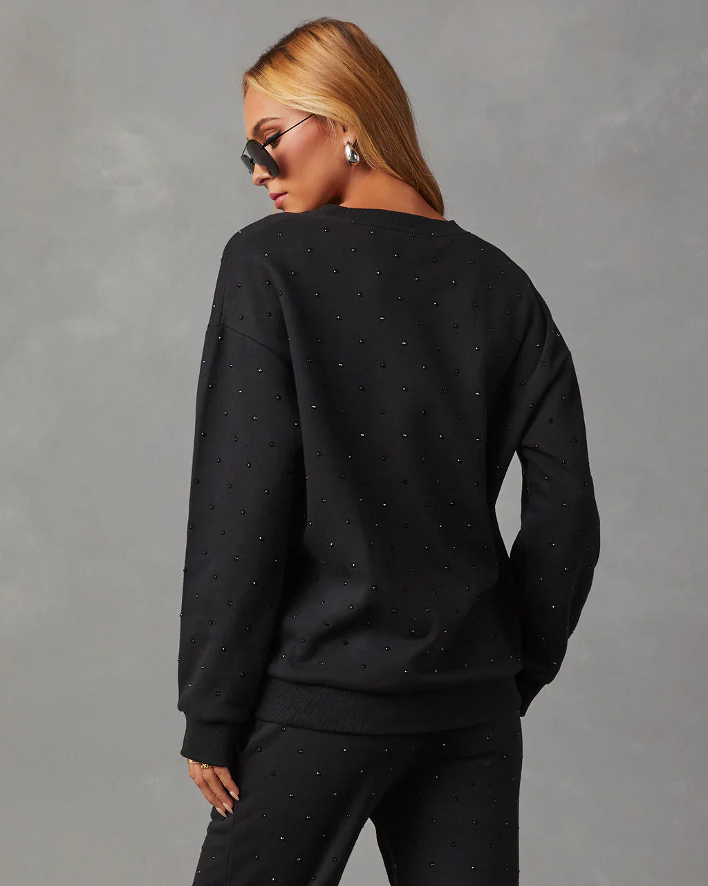Bling Oversized Embellished Sweatshirt