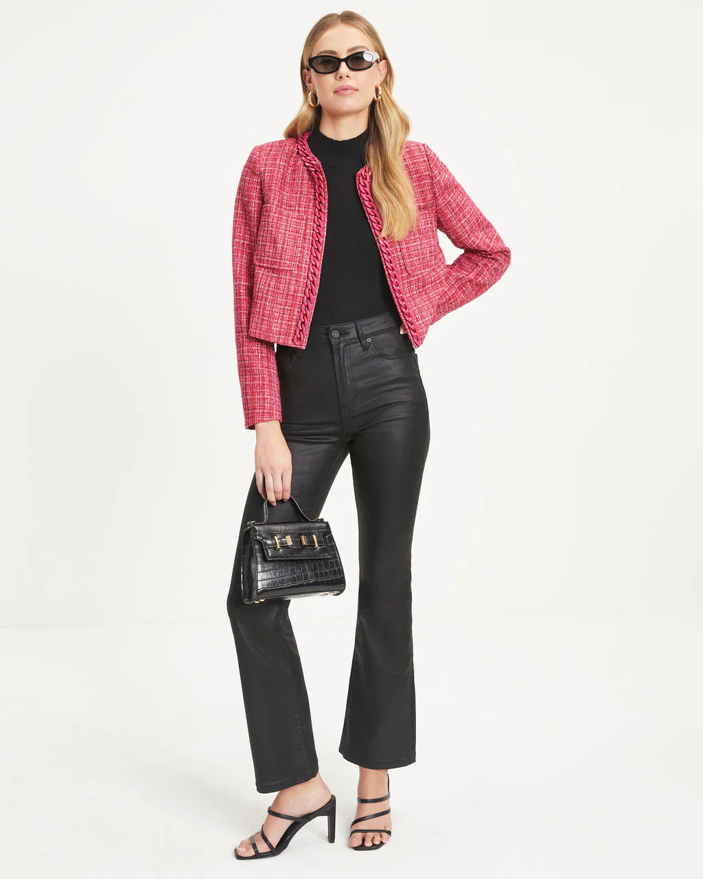 Be Bold Tweed Chain Blazer
