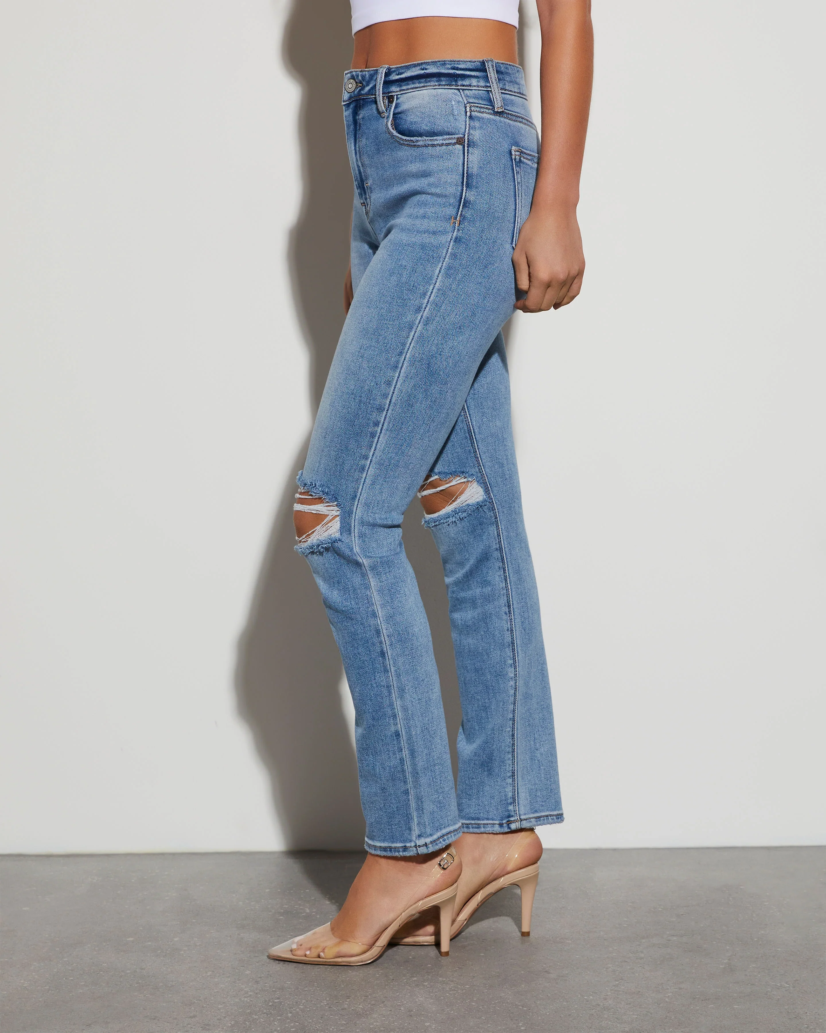 Ariana Distressed High Rise Skinny Jeans