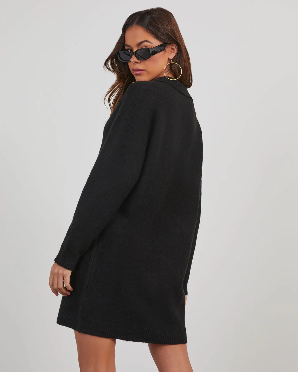 Clinton Collared Mini Sweater Dress