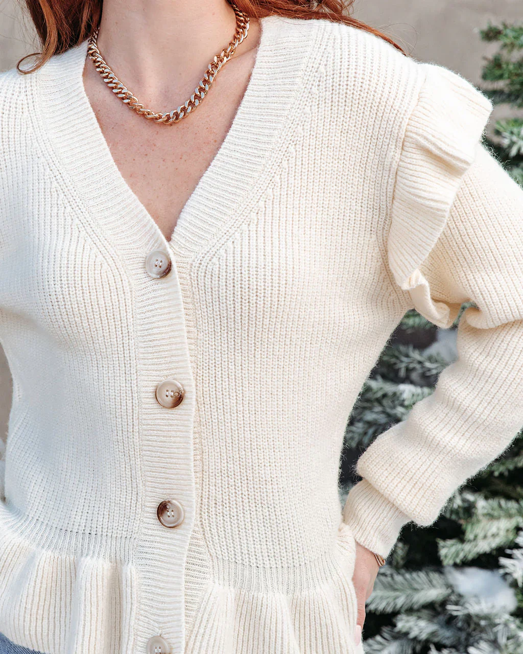 Lola Knit Ruffle Cardigan