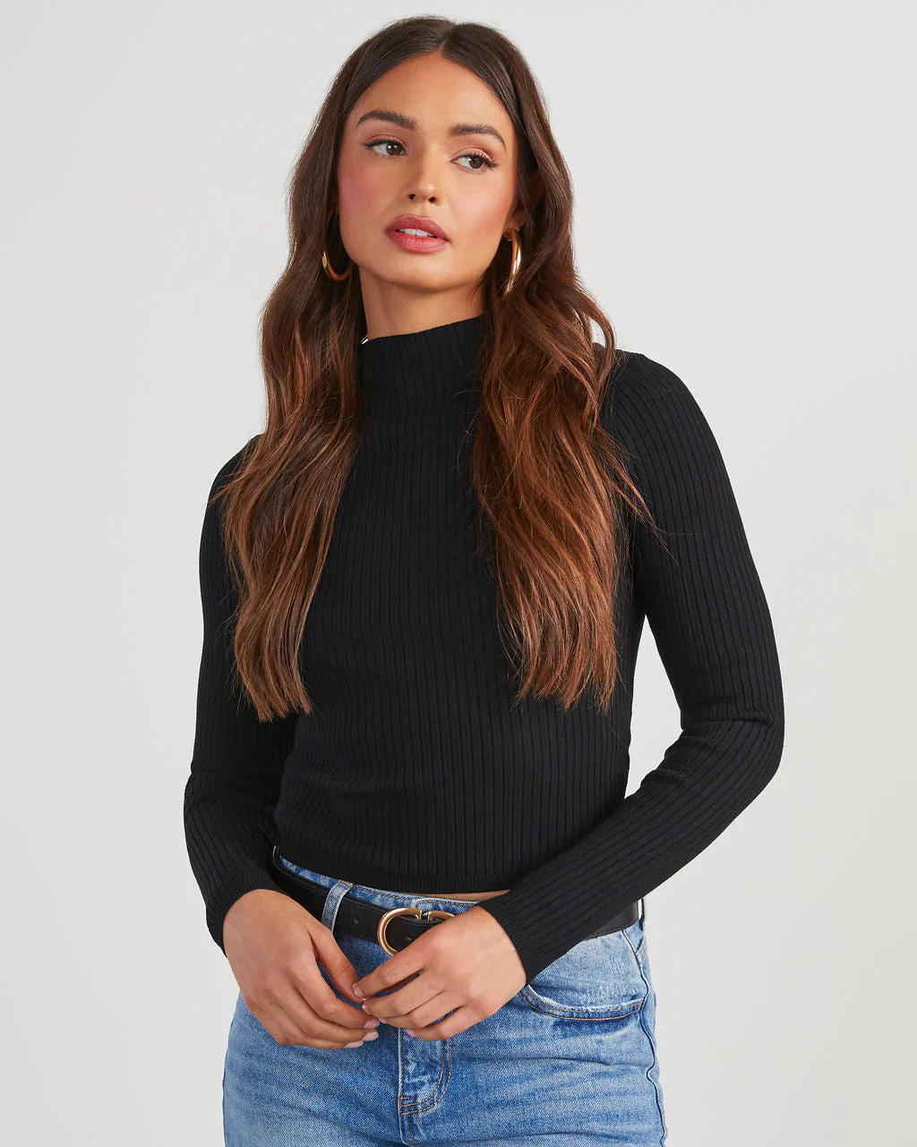 Grainge Mock Neck Knit Top