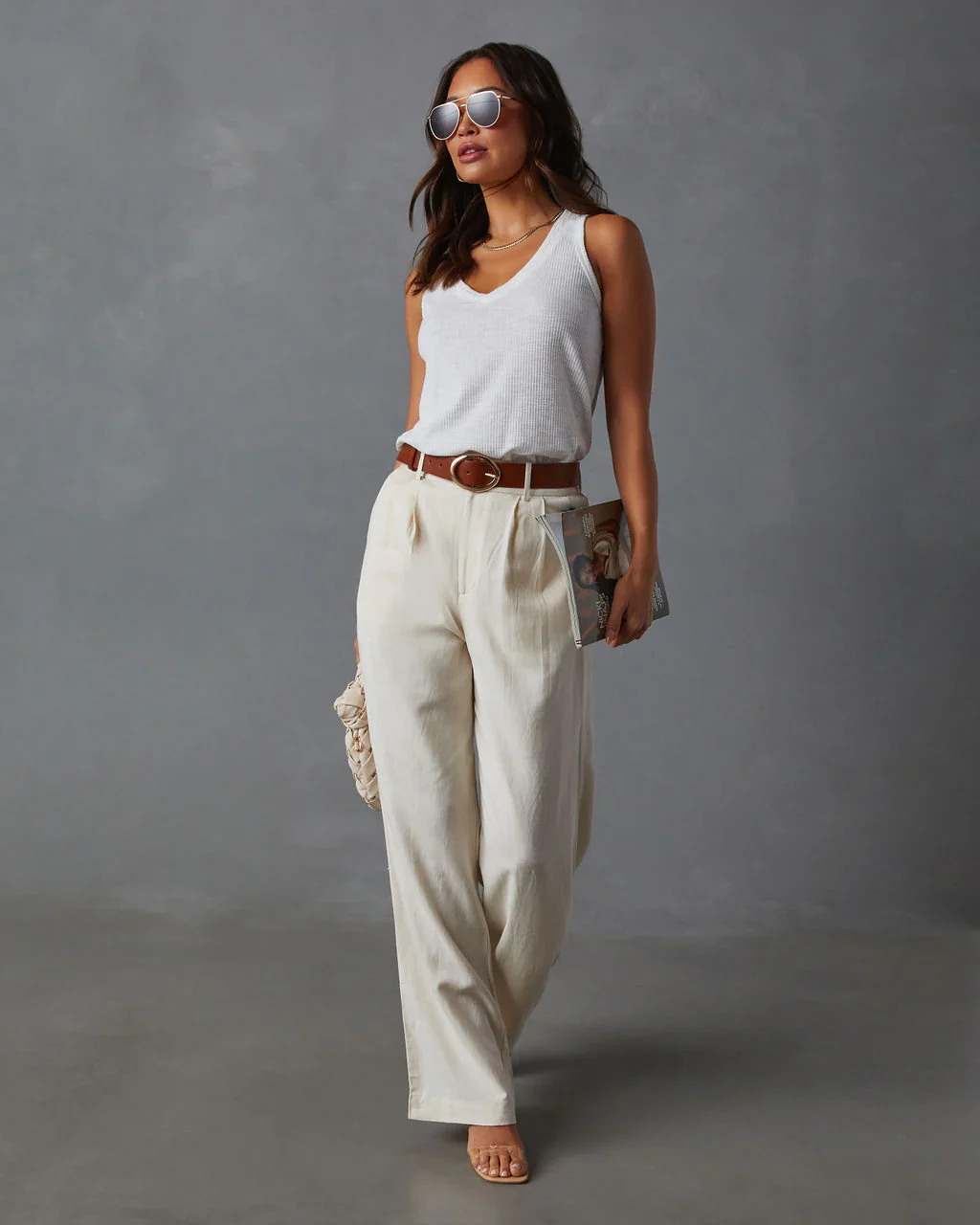 Moira Relaxed Ribbed Curved Hem Tank