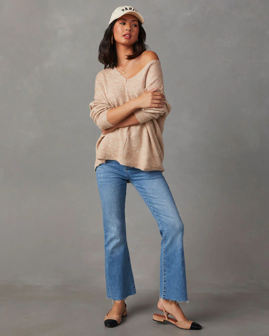 Haylen Relaxed V-Neck Pullover