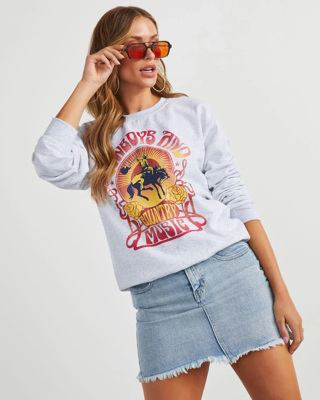 Cowboys And Country Music Graphic Sweatshirt