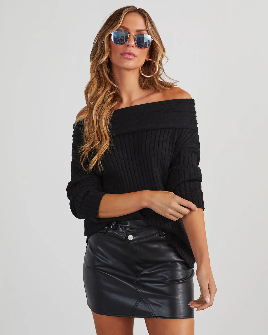 Tarol Off The Shoulder Slouch Sweater