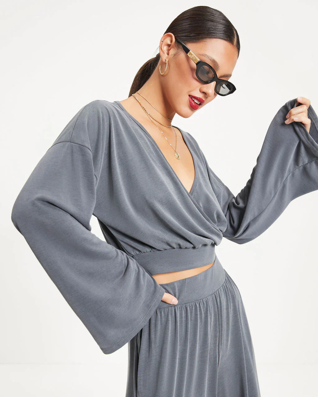 Molly Wide Sleeve Crop Top