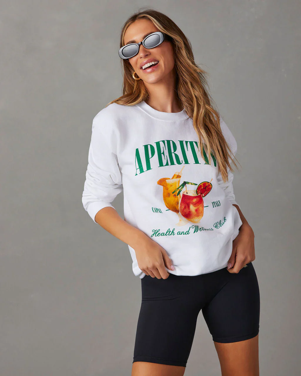 Apertivo Crew Neck Graphic Sweatshirt