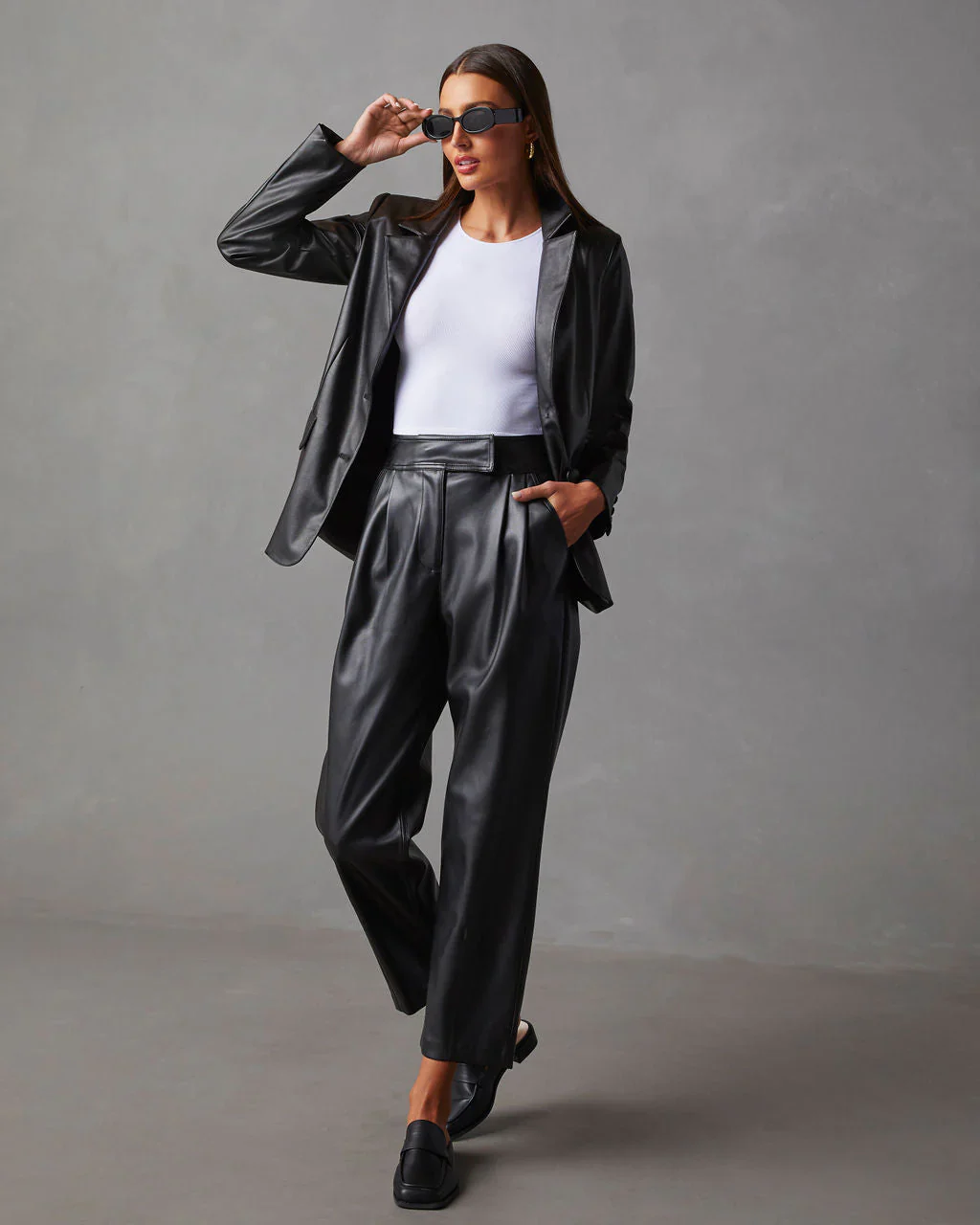 Amerie Cropped Faux Leather Pants