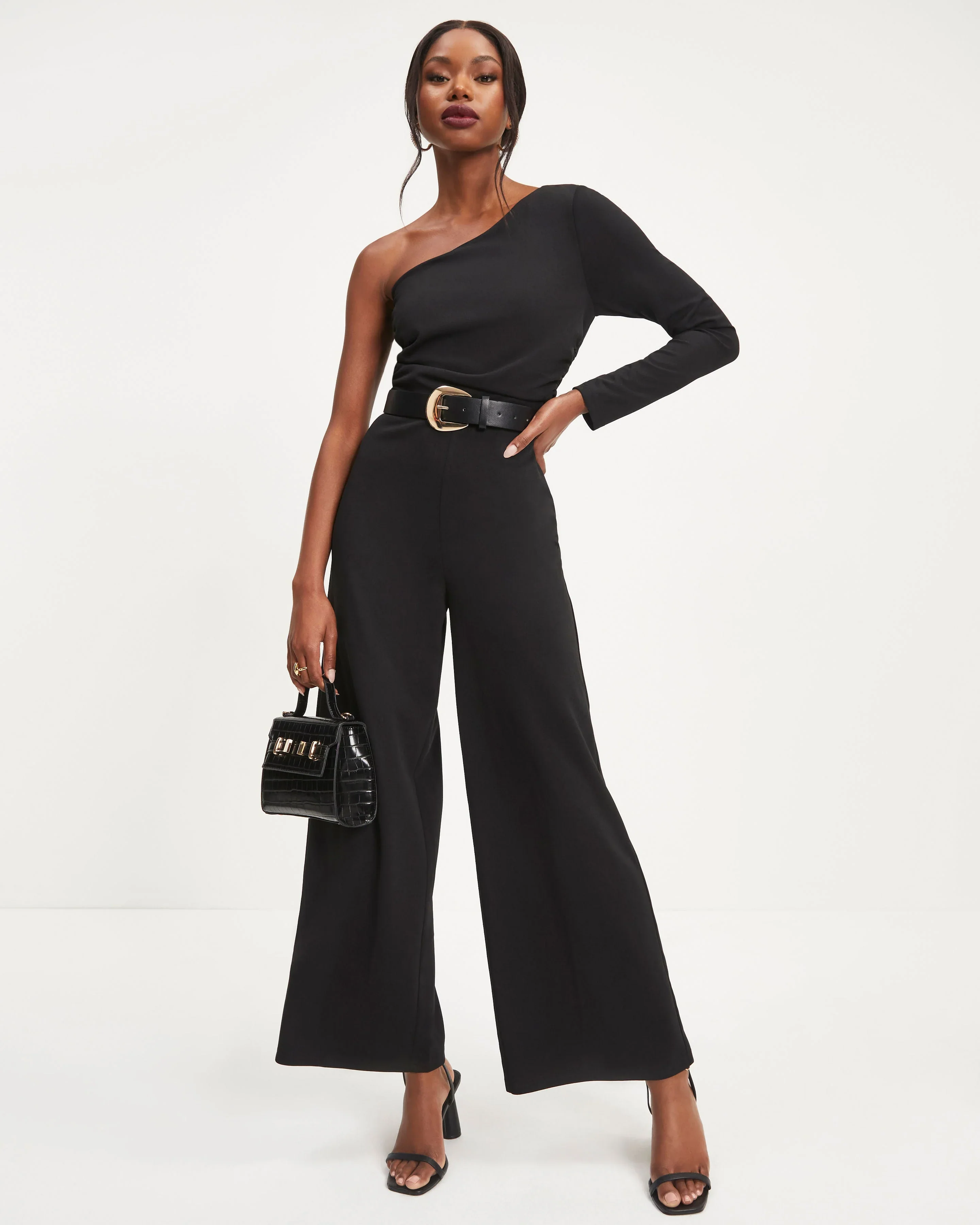 Elodie One Shoulder Drape Jumpsuit