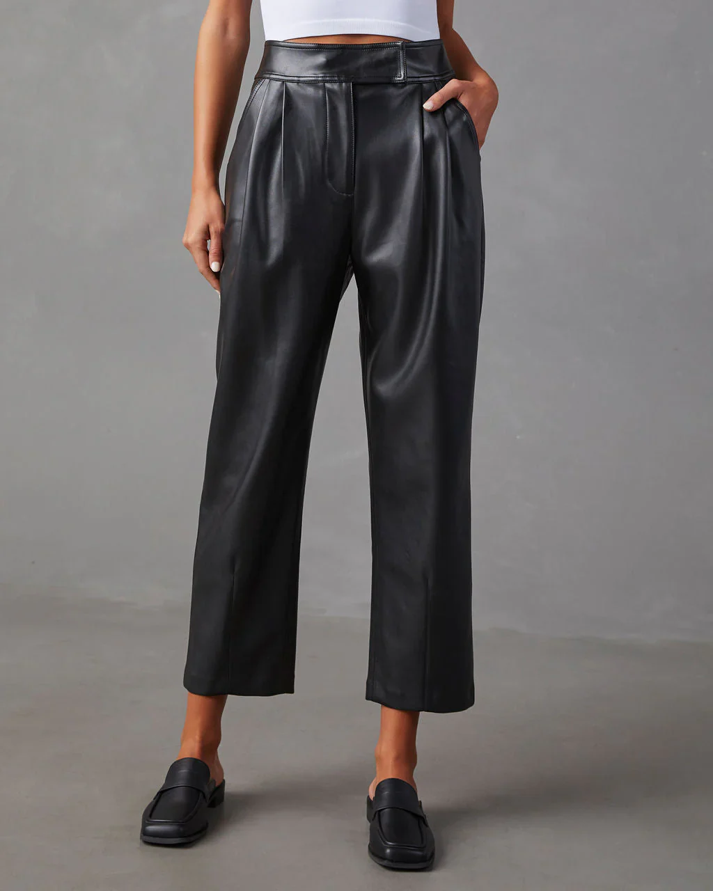 Amerie Cropped Faux Leather Pants