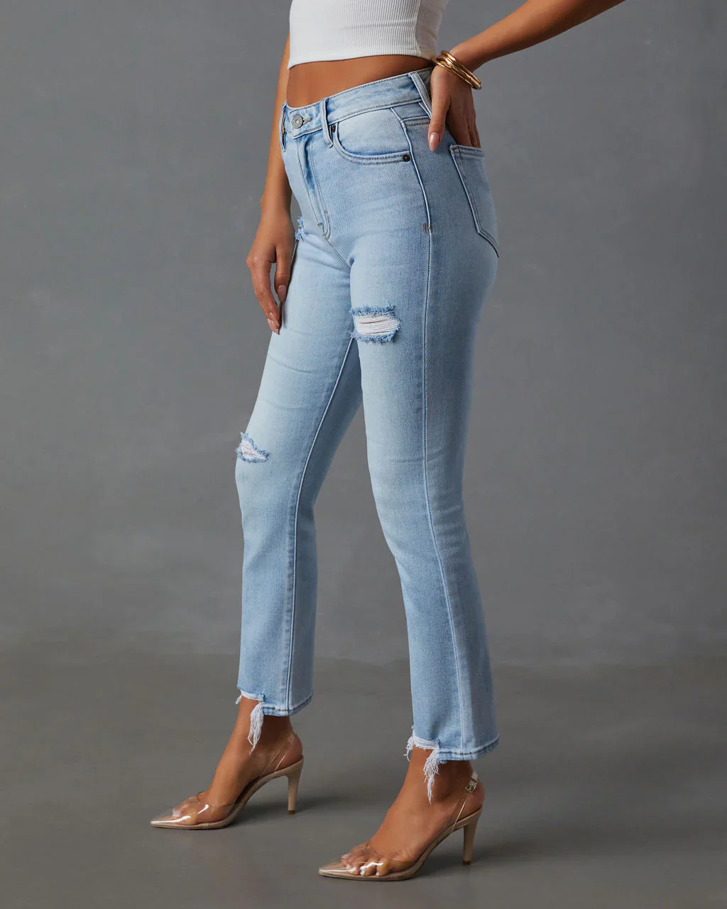 Riley High Rise Distressed Slim Jean