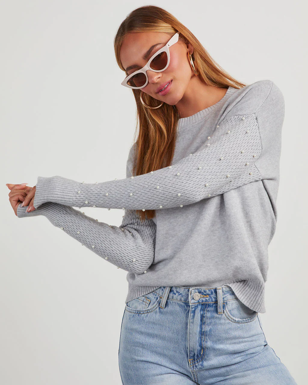 Priscilla Pearl Embellished Sweater