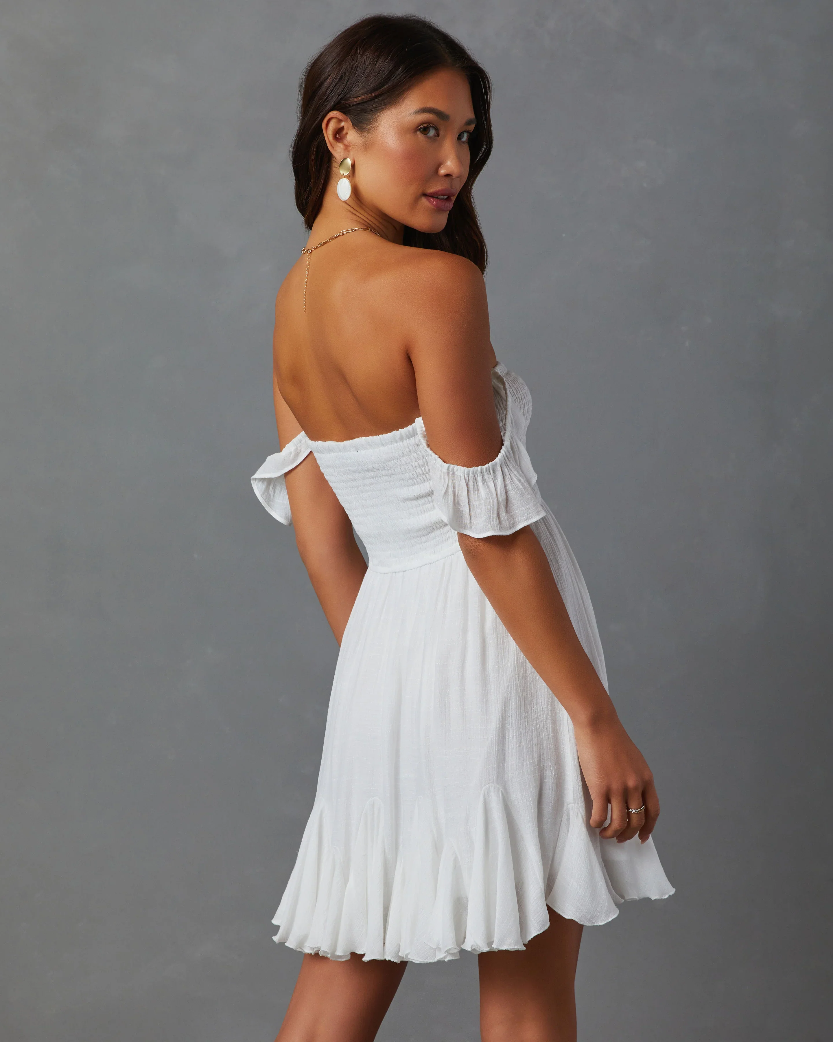 Mahoney Smocked Ruffle Mini Dress