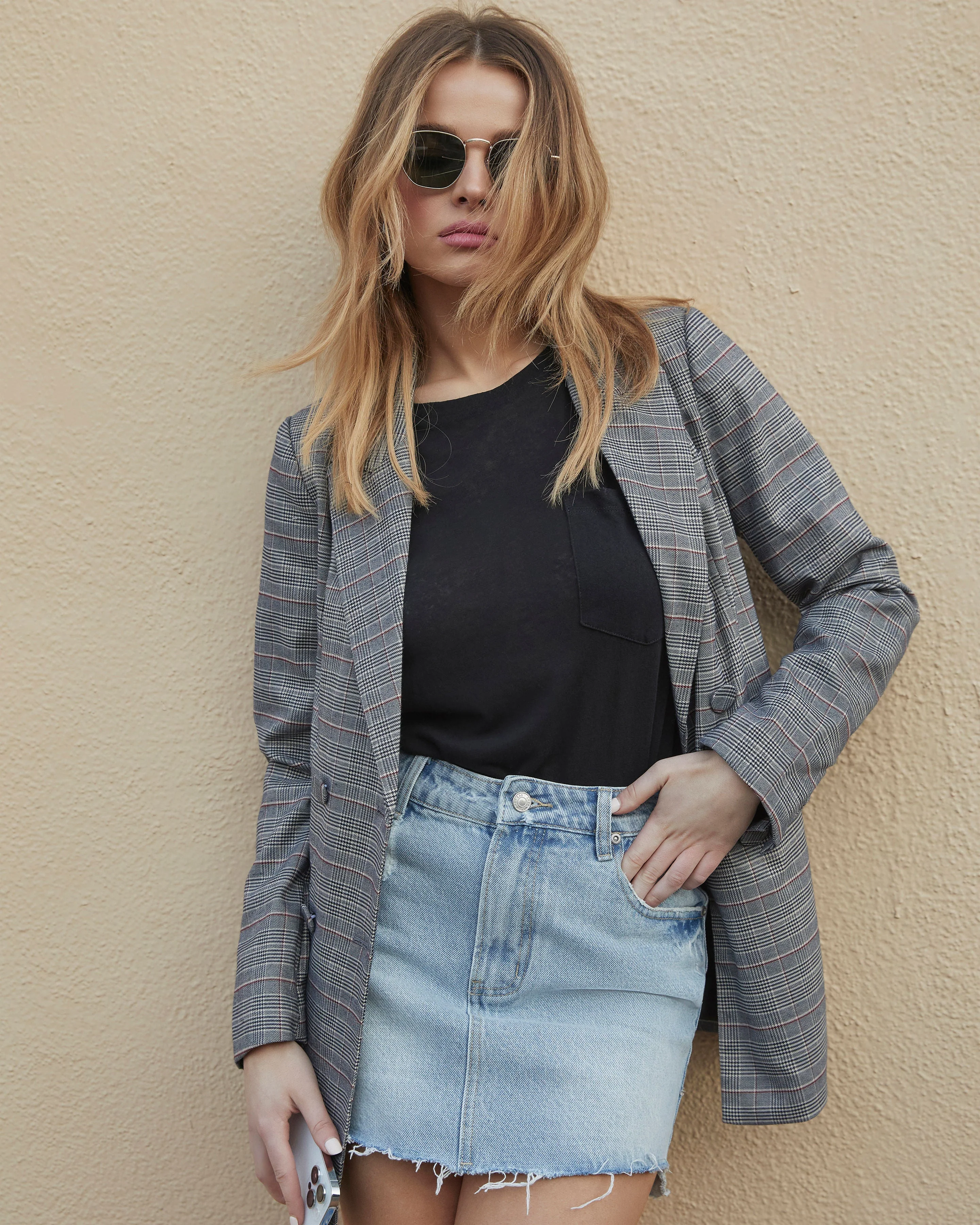 Jagged Edges Cotton Distressed Denim Skirt