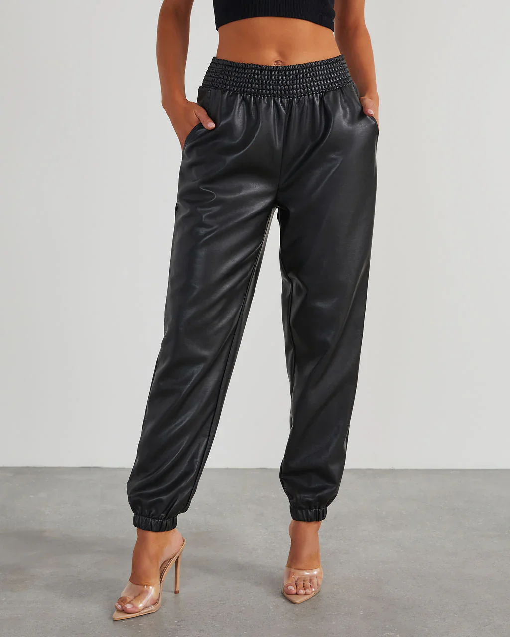 Jamila Faux Leather Joggers