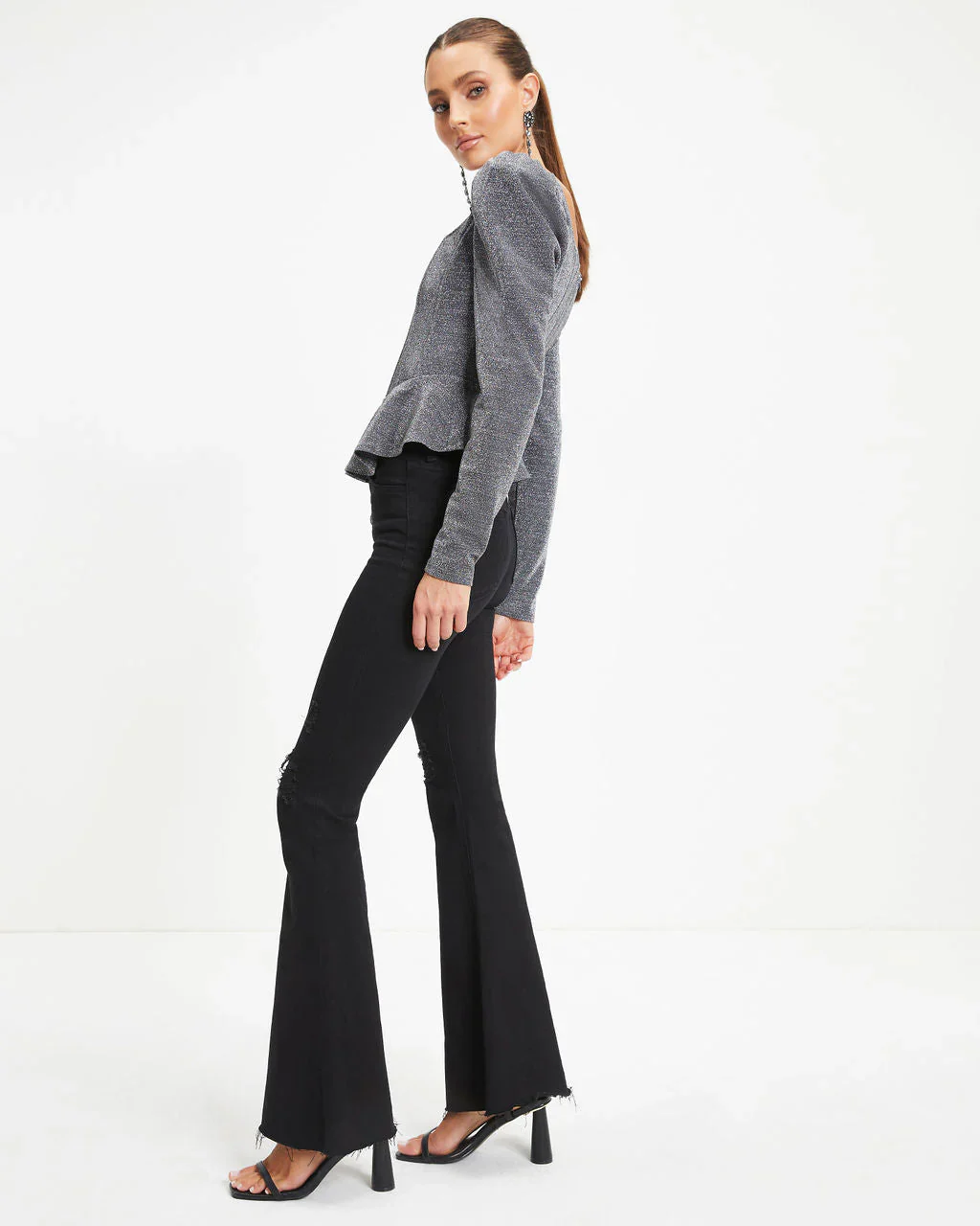 Matrix Metallic Peplum Top