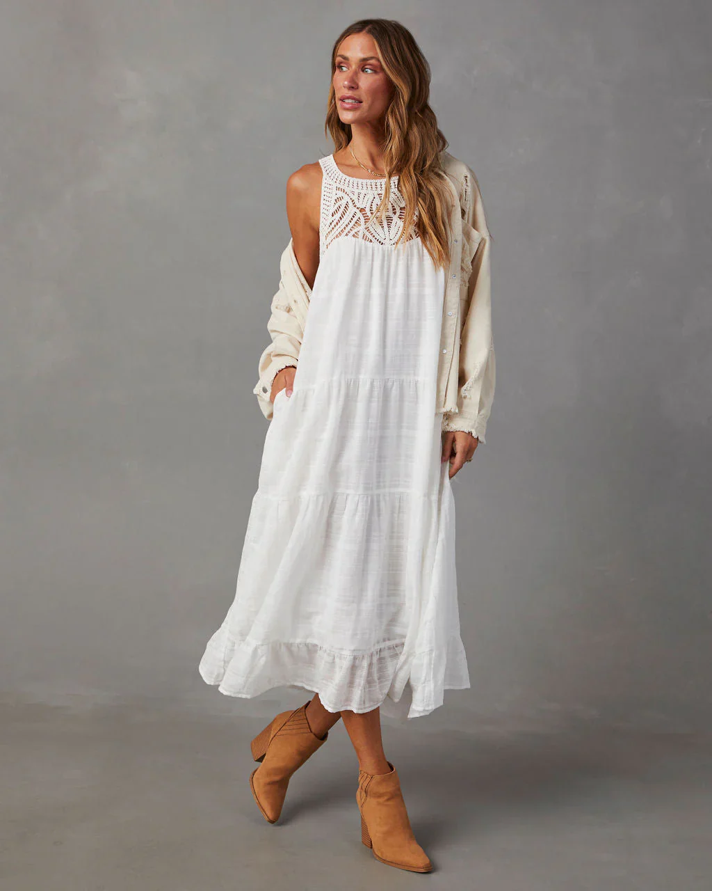 Maketta Tiered Maxi Dress