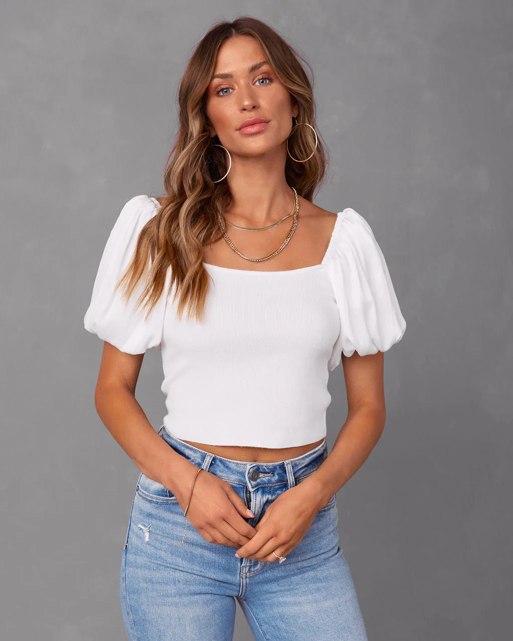 Candice Puff Sleeve Crop Top