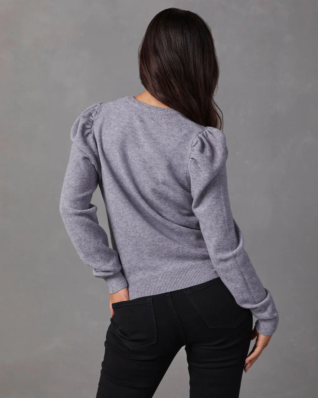 Claudelle Puff Sleeve Knit Sweater