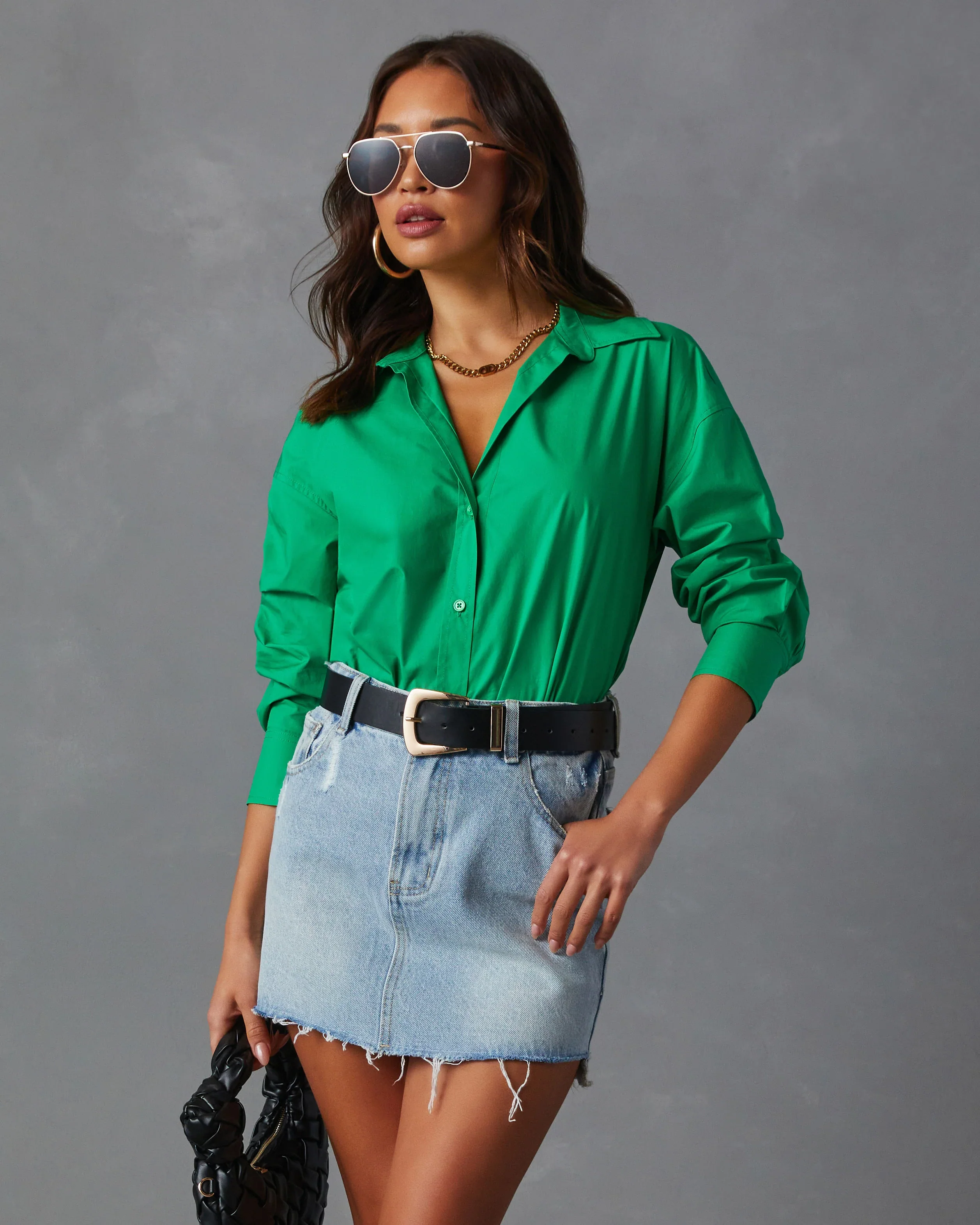 Infinity Cotton Button Down Top