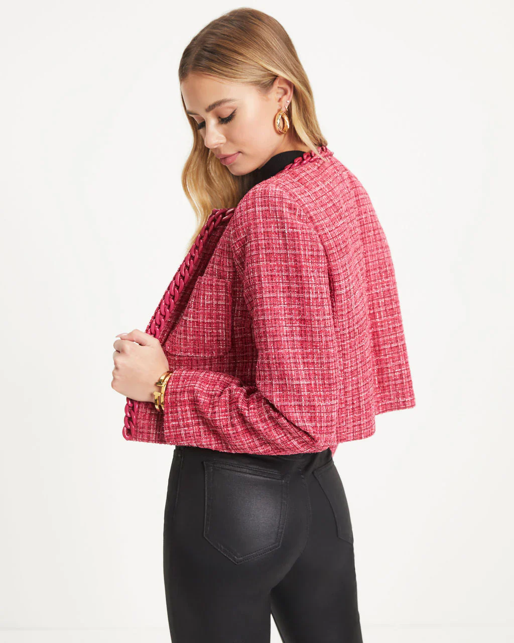 Be Bold Tweed Chain Blazer