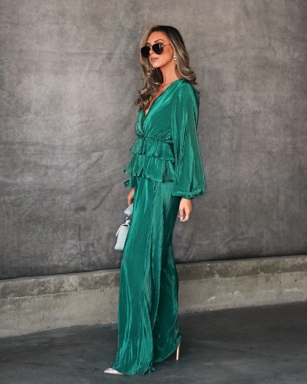 Bring Me Joy Plisse Peplum Top