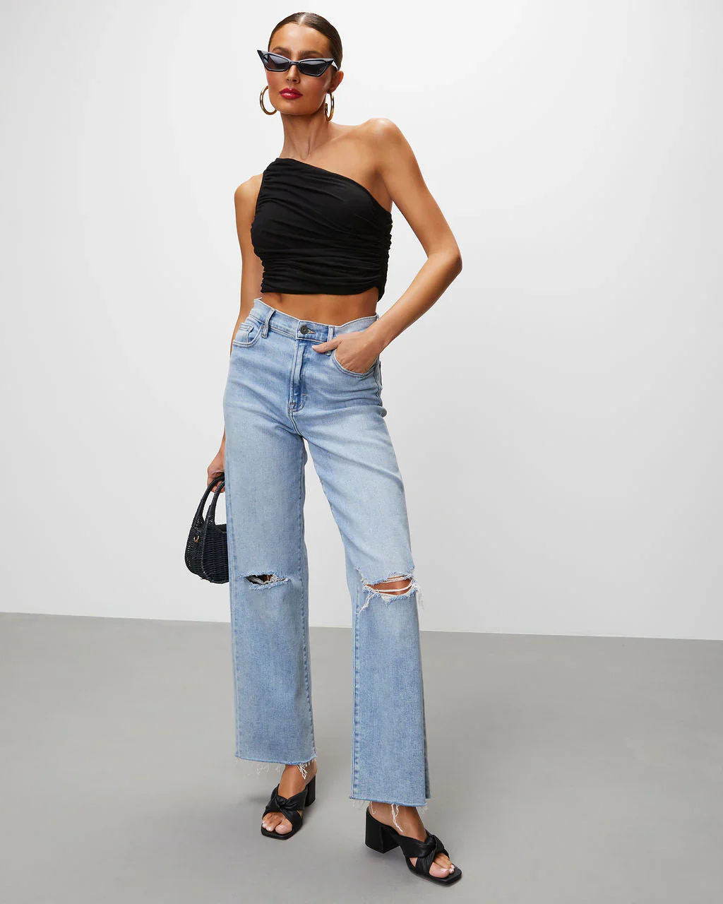 Alara Draped One Shoulder Crop Top