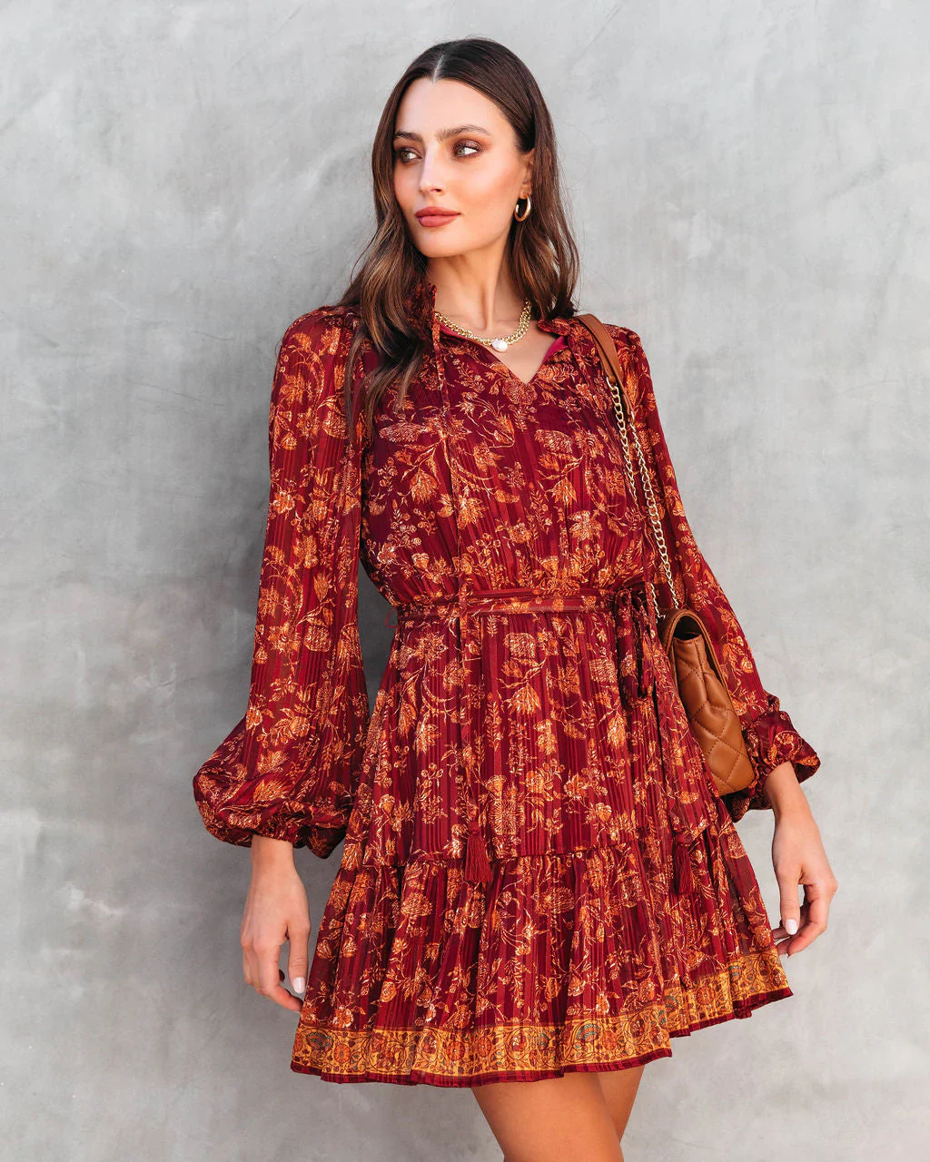 Thankful One Printed Mini Dress