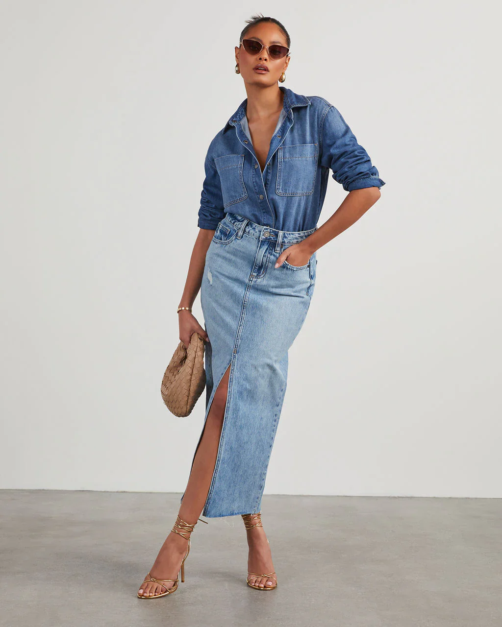 Lavigne Denim Midi Skirt