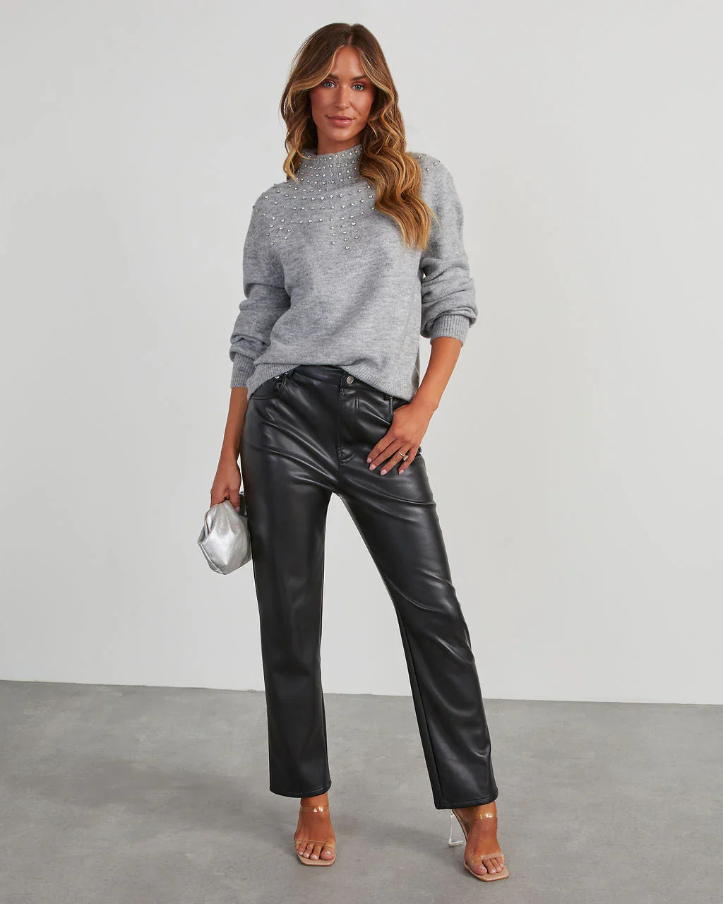 Azusa Rhinestone Embellished Sweater