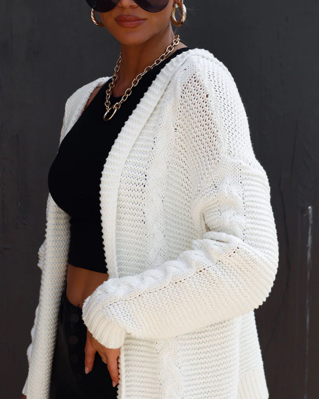 Bernice Cotton Blend Pocketed Cardigan