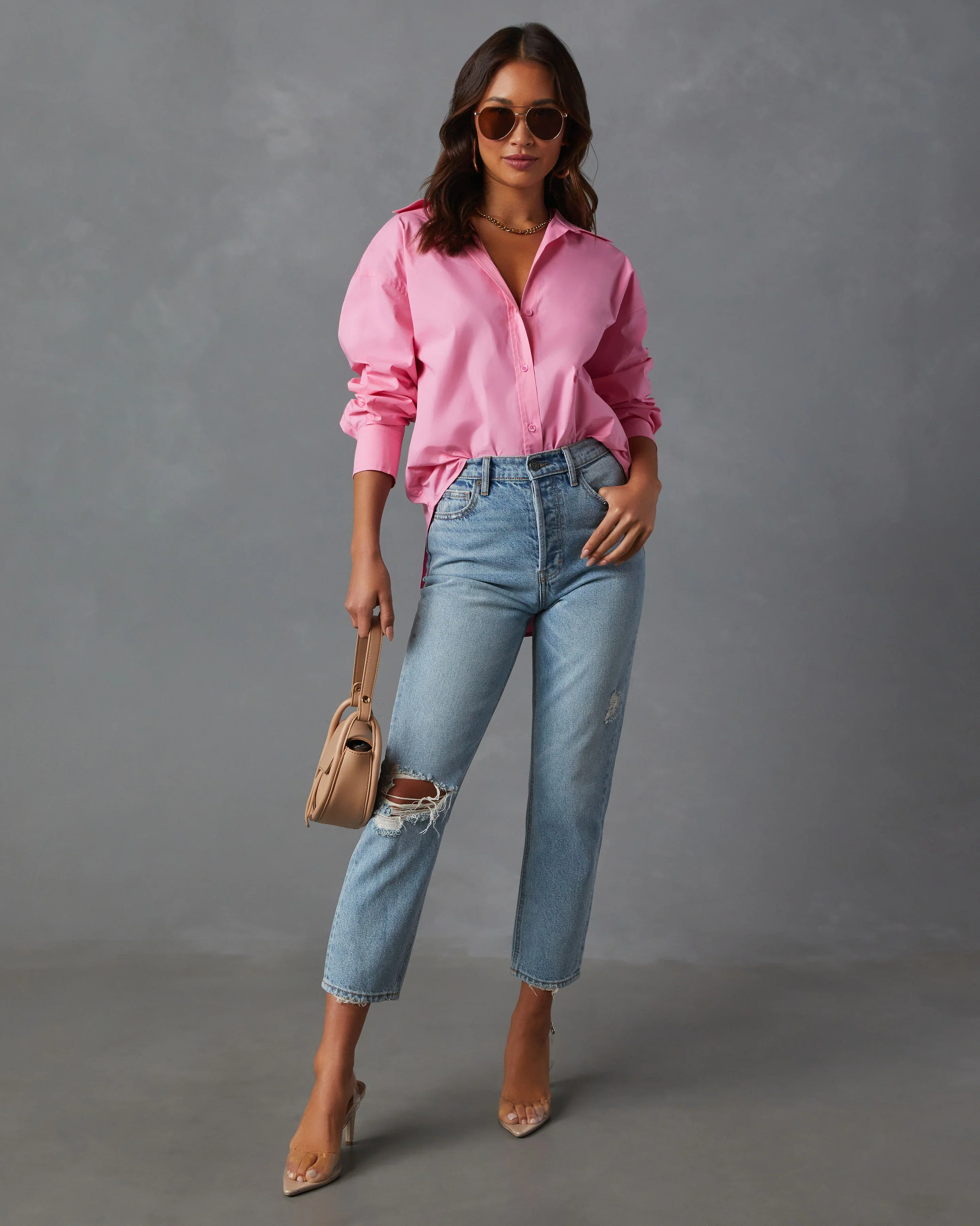 Infinity Cotton Button Down Top