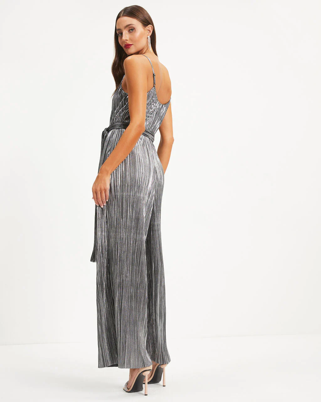 Beyond Infinity Metallic Plisse Jumpsuit