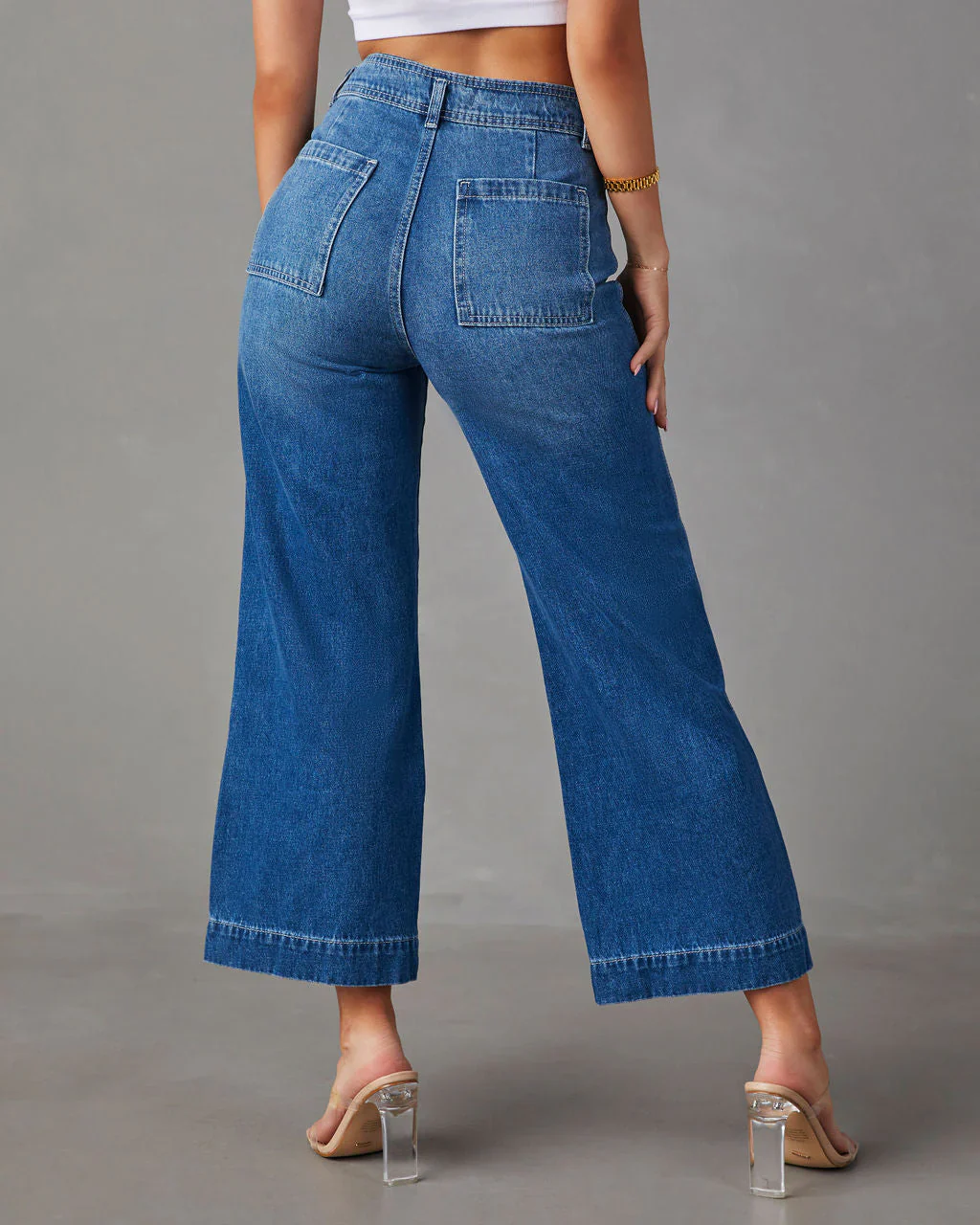 Amir Wide Leg Denim Trousers - Dark Wash