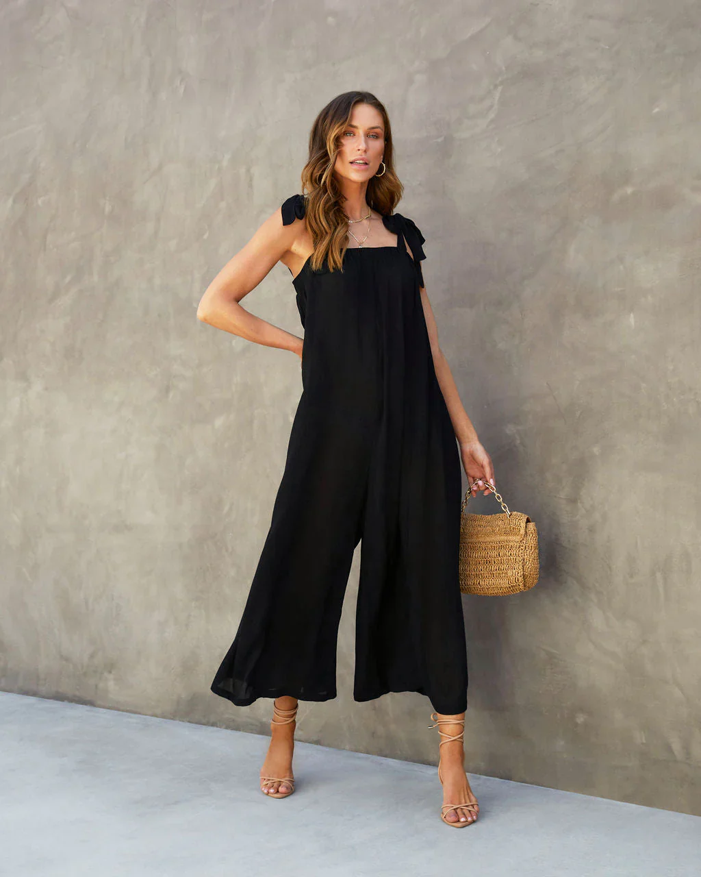 By The Sea Shoulder Tie Jumpsuit