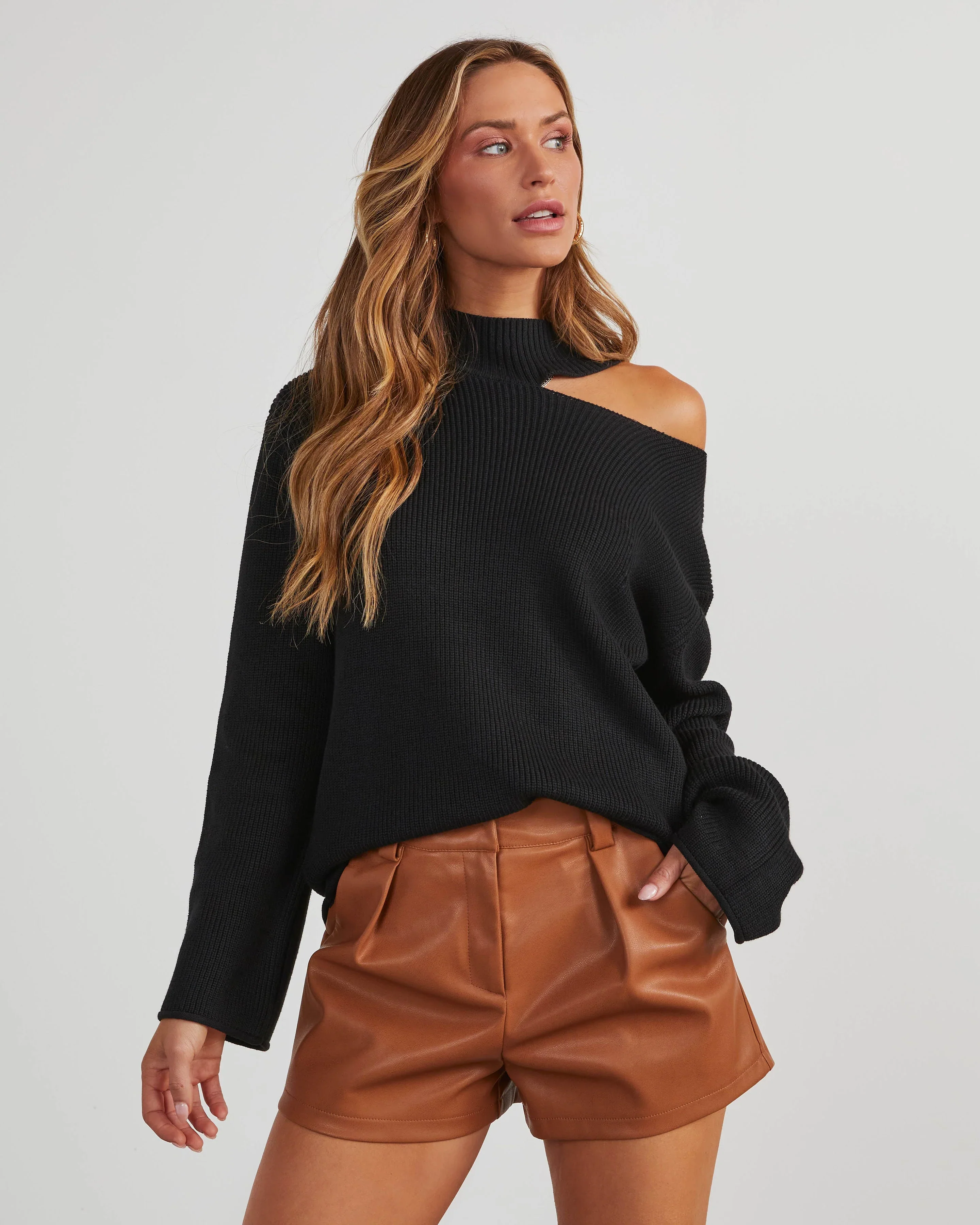 Indulgence Choker Cutout Sweater