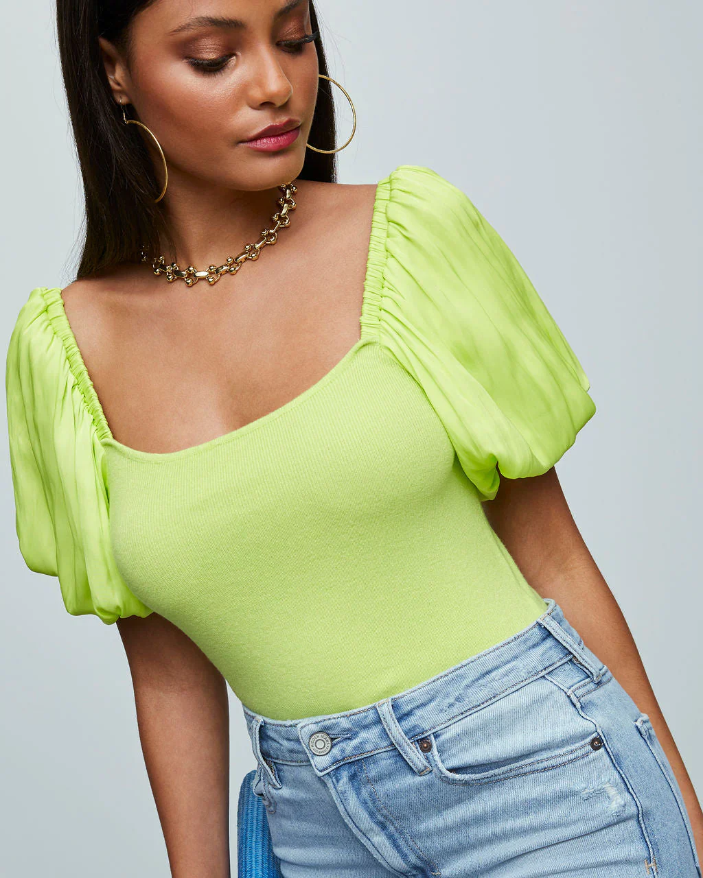 Candice Puff Sleeve Crop Top