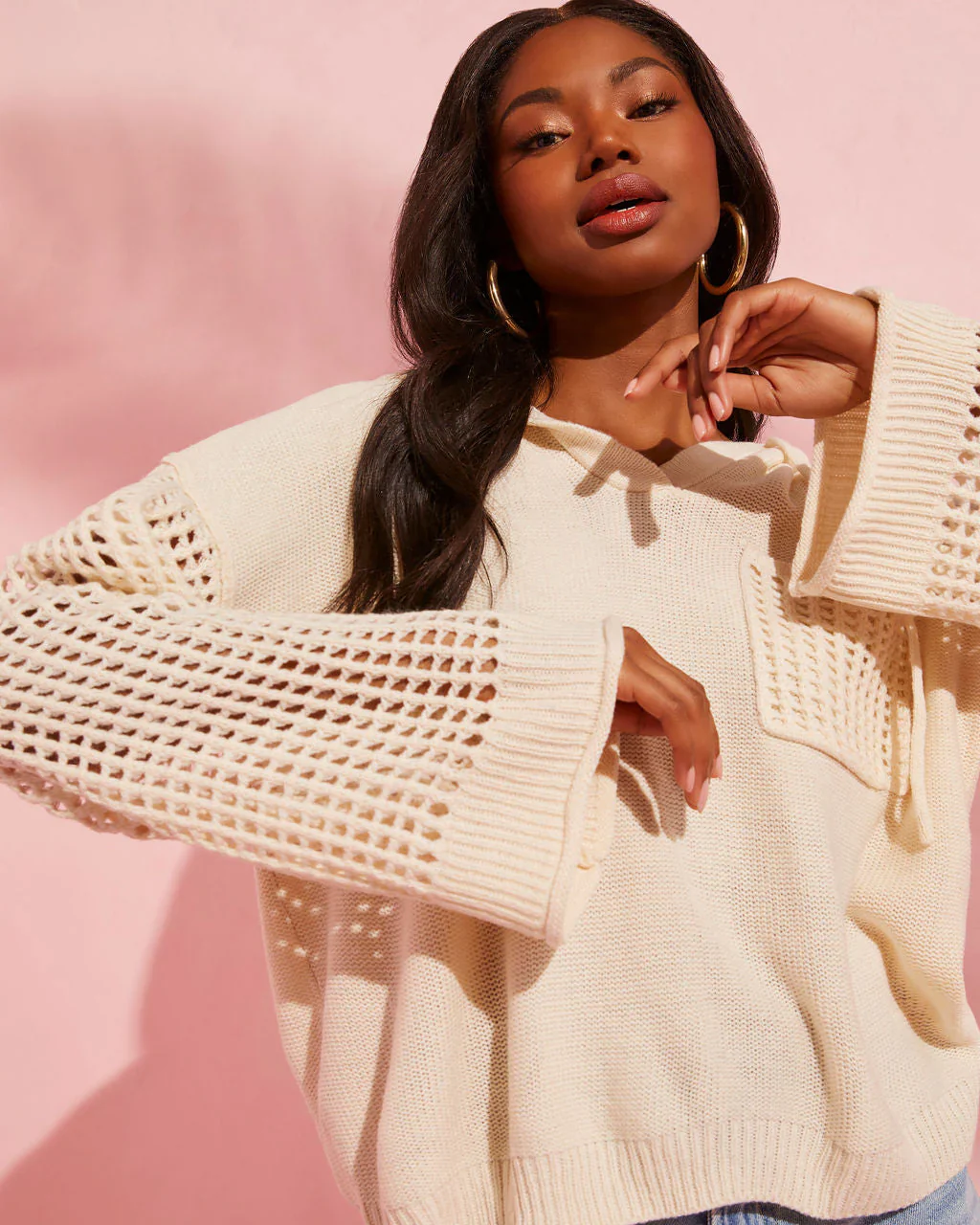 Aventura Crochet Hooded Sweater