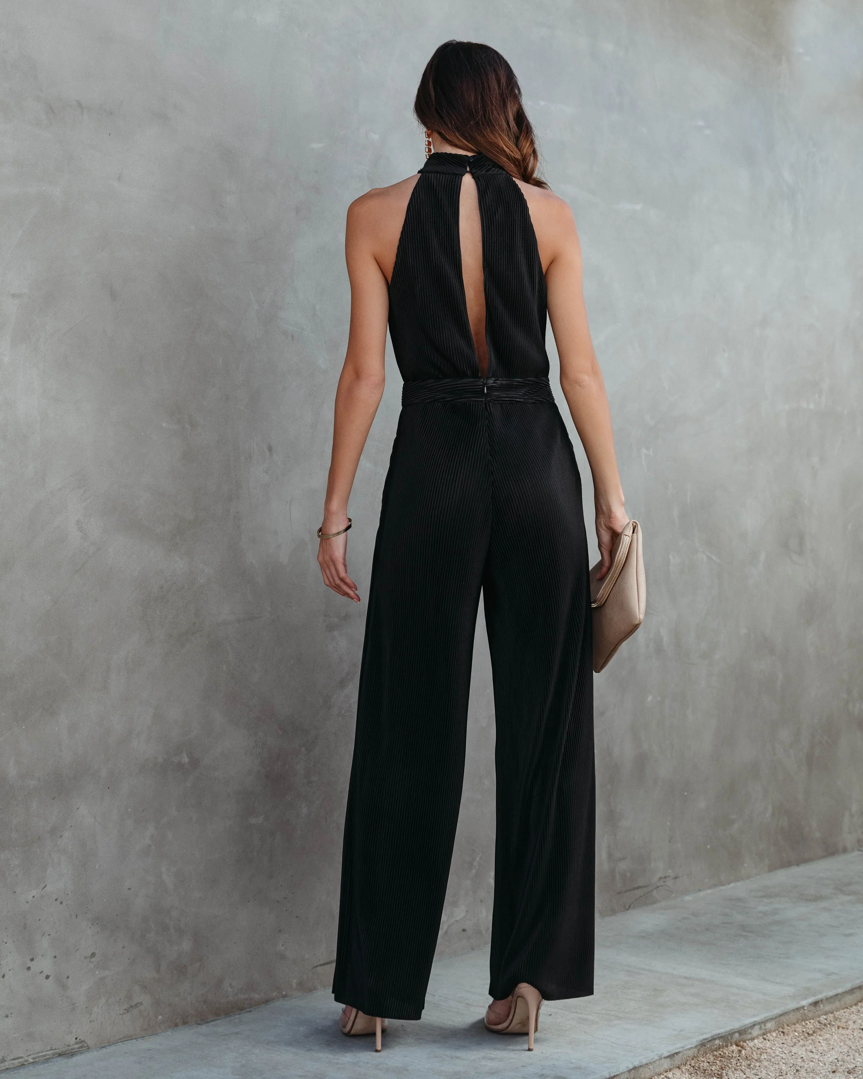 Naya Pocketed Plisse Jumpsuit