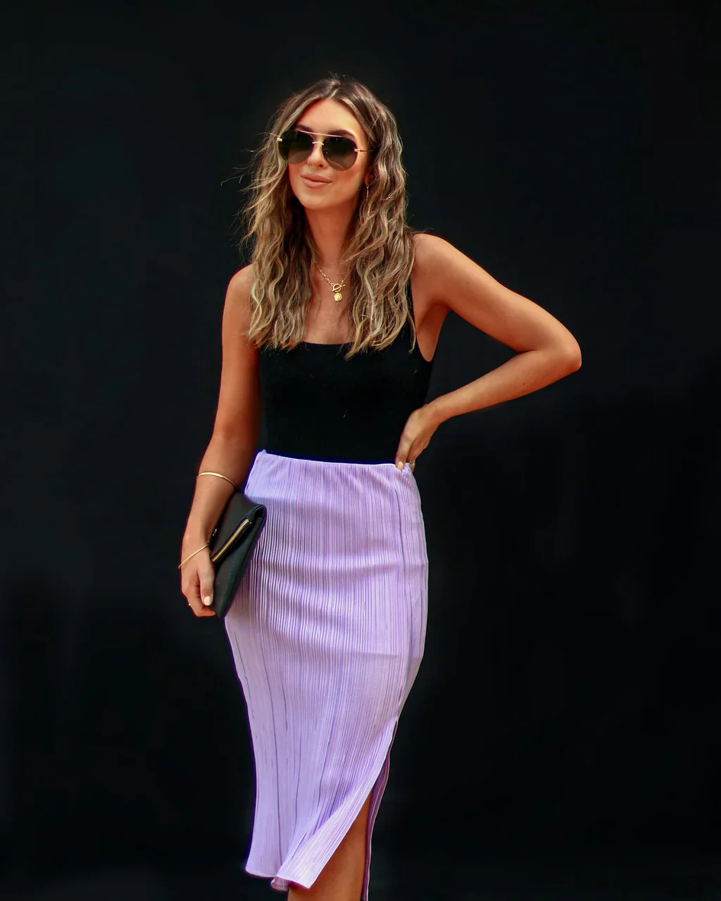 Mckinley Plisse Midi Skirt