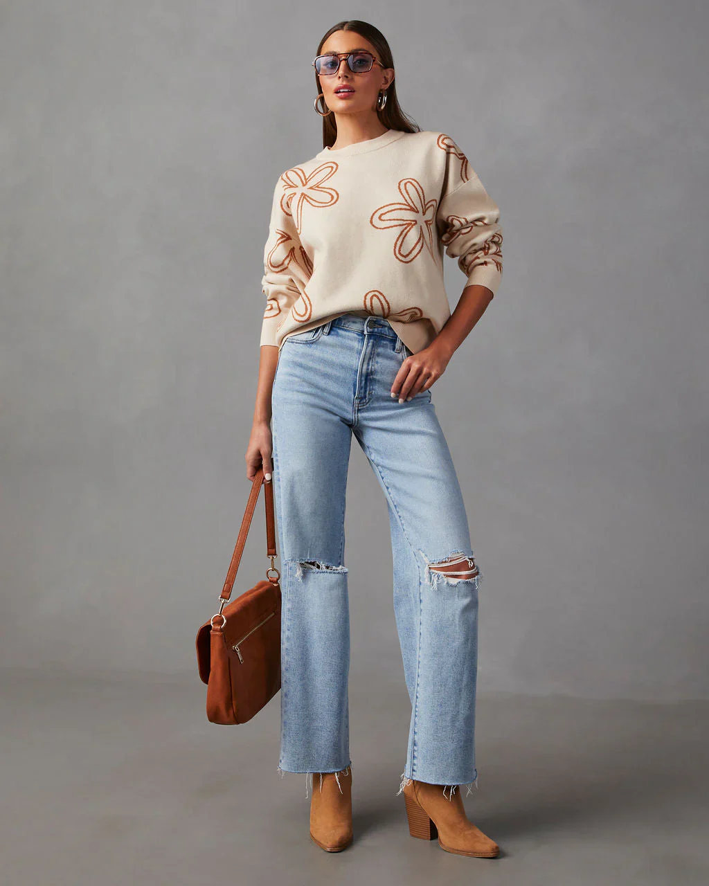 Pretty Petals Floral Pullover Sweater