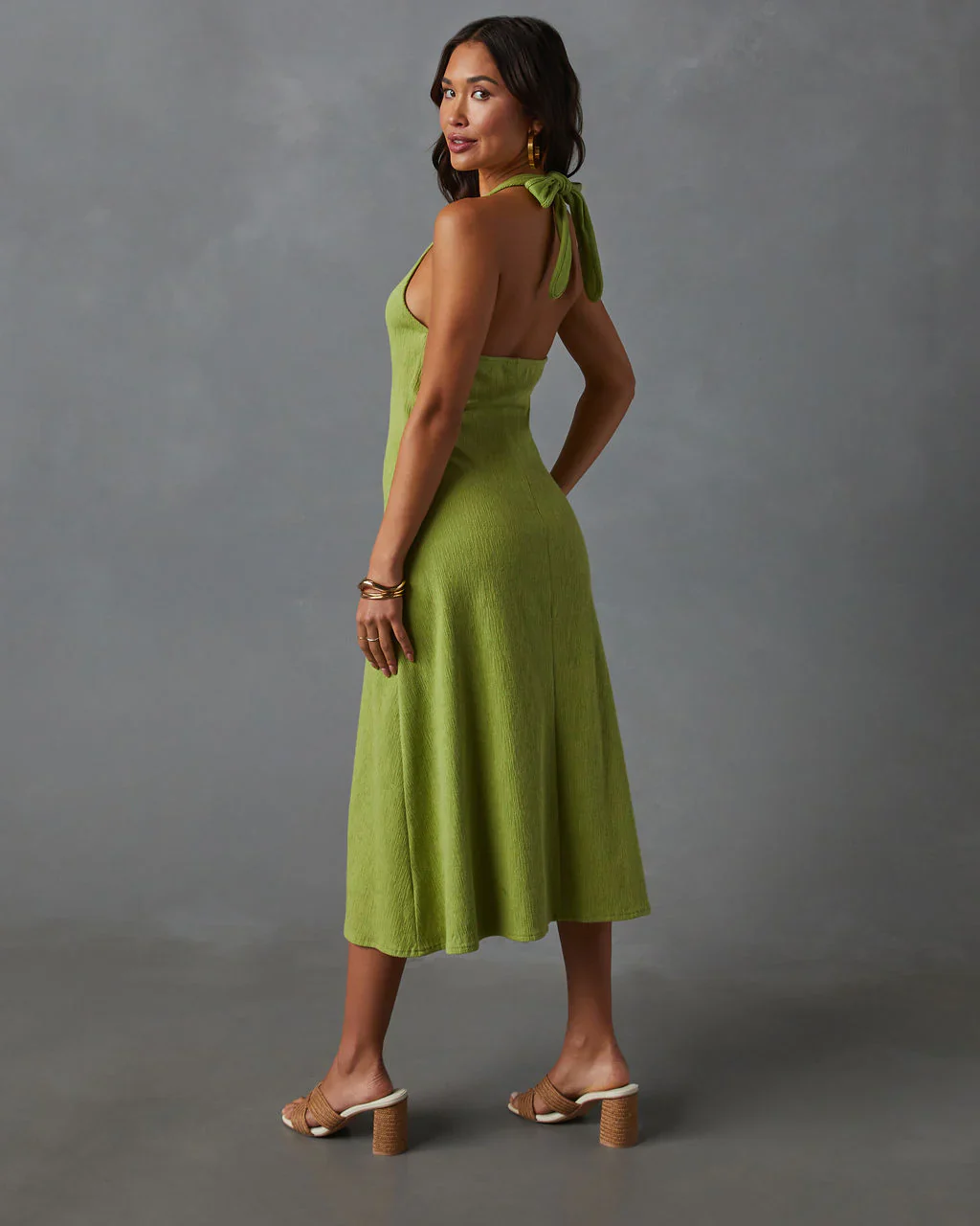 Vivienne Halter Button Down Midi Dress