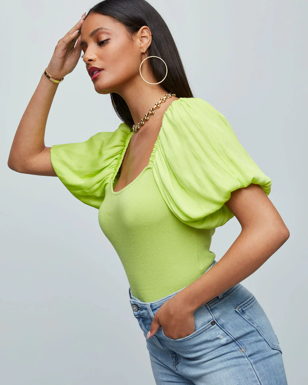 Candice Puff Sleeve Crop Top
