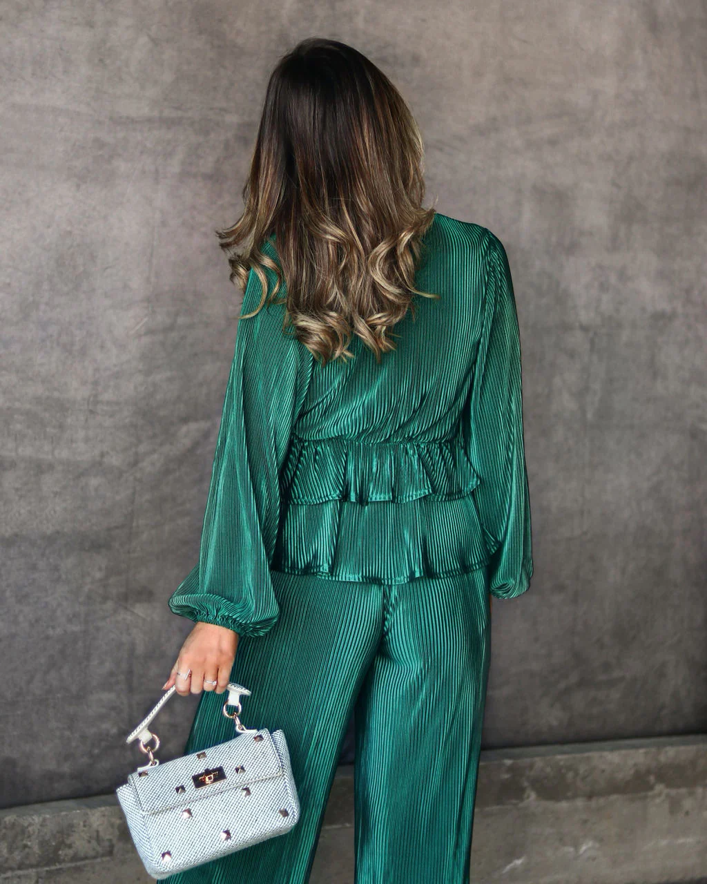 Bring Me Joy Plisse Peplum Top