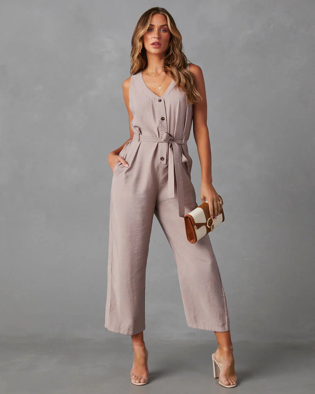 Anisa Sleeveless Waist Tie Jumpsuit