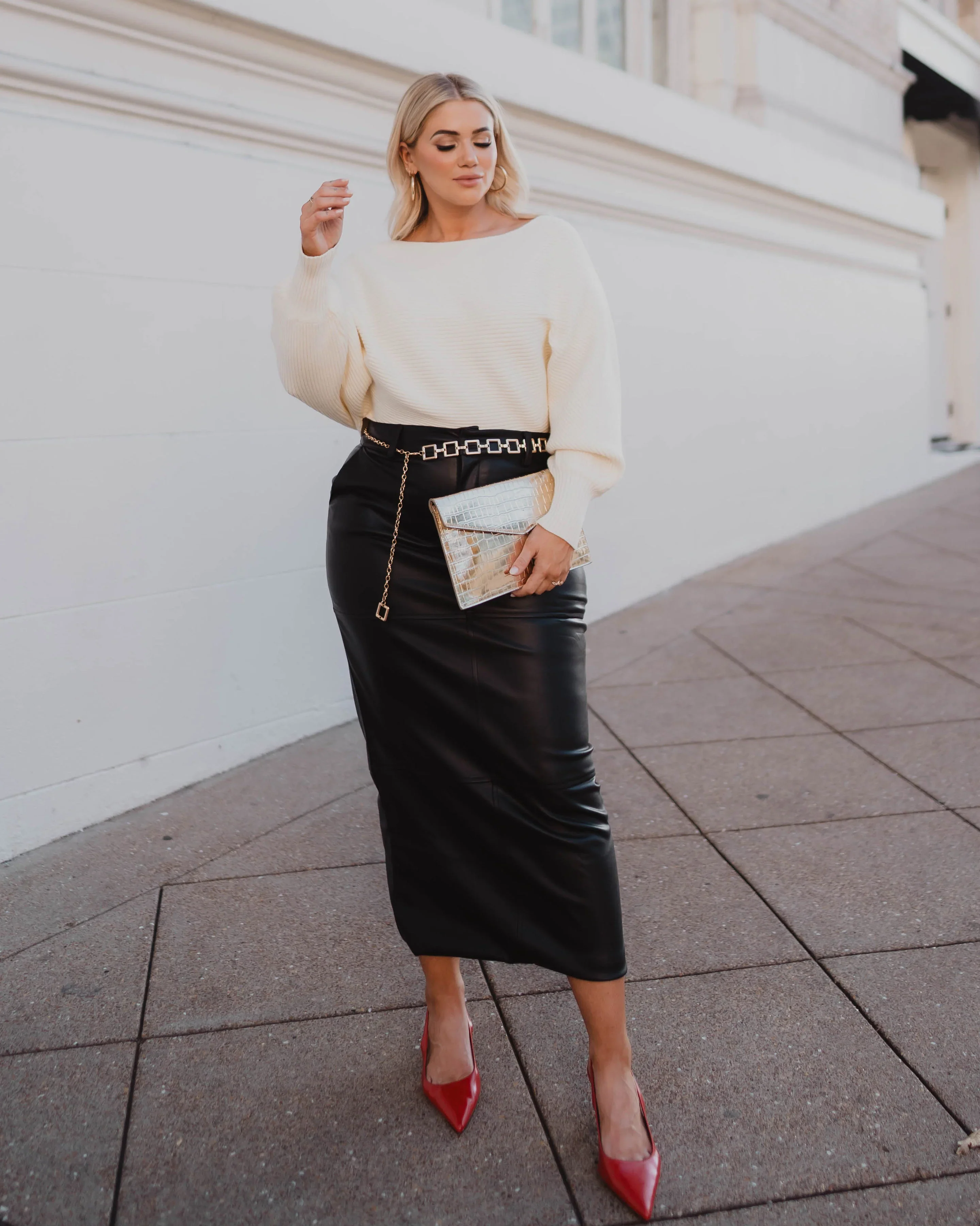 Rock With You Faux Leather Midi Skirt