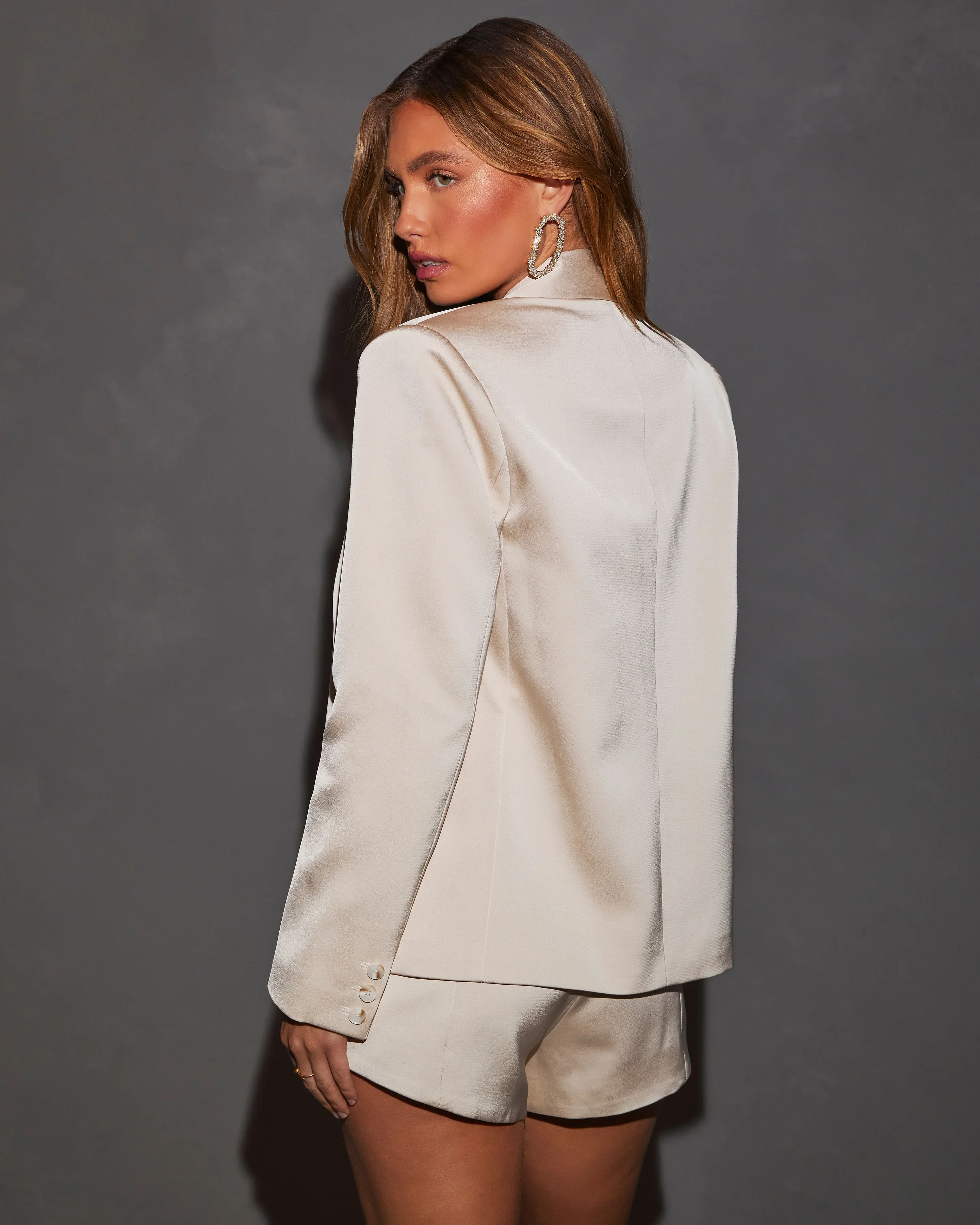 Rebekah Satin Single Breasted Blazer